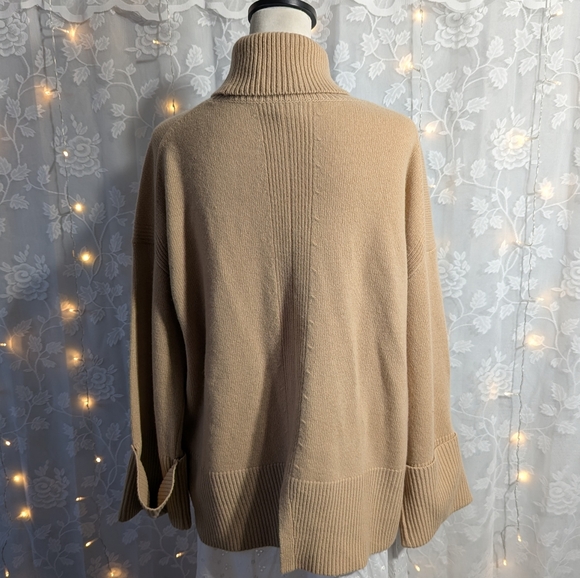 Reiss Casual Wool-Cashmere Roll Neck Jumper in Camel - Picture 4 of 11